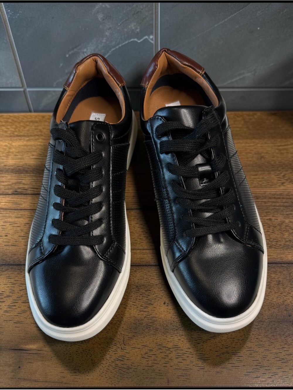 Steve Madden Black Leather Sneakers